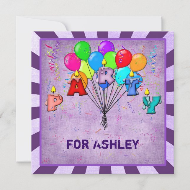 Party Candles Invitation (Front)