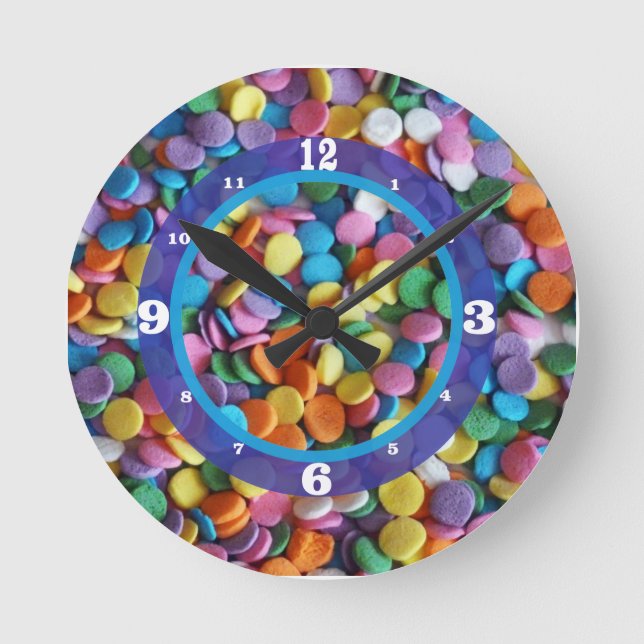 Party Candy Dots Numbered Round Clock (Front)