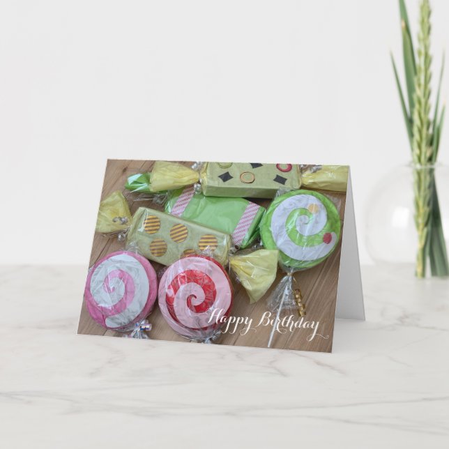 Party Candy Lollipops Birthday Card (Front)