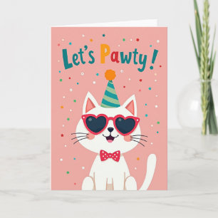 Party Cat Confetti Birthday Card