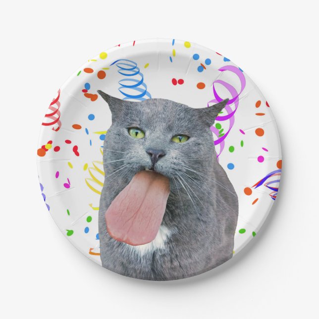 Party Cat Got Your Tongue? Paper Plates (Front)