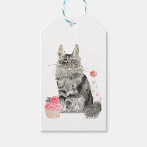 Party Cat Happy Birthday From The Cat Gift Tag