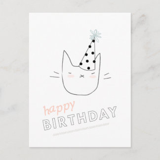 Party Cat Happy Birthday Postcard