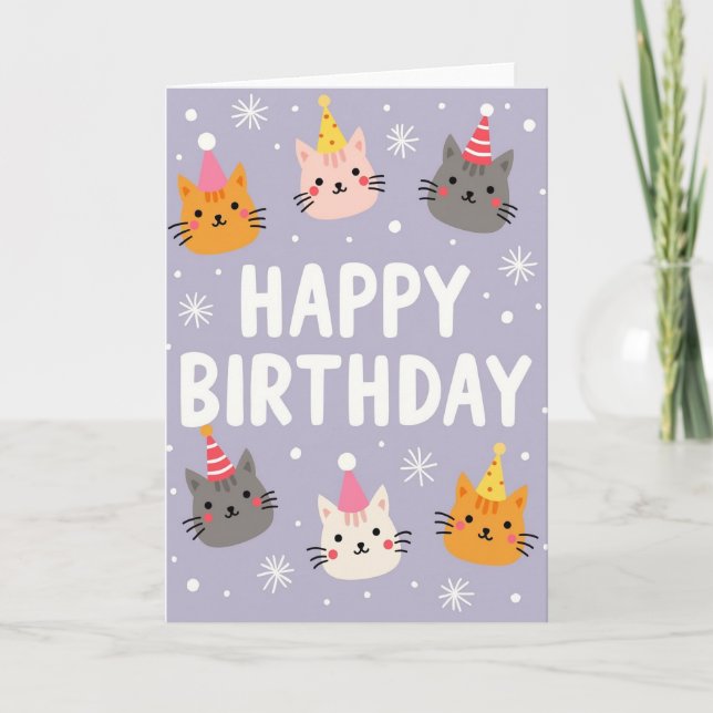 Party Cats Birthday Card (Front)