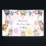 Party cats meow-gical kids birthday banner<br><div class="desc">🎉 Meow-gical Birthday Bash! 🎂 Invite your little one’s friends with this adorable Zazzle kids' birthday item featuring party cats 😺 in party hats 🎈. Bursting with playful charm and purr-fectly designed for a fun-filled celebration 🥳. Customize it and let the feline festivities begin! 🐾✨</div>