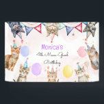 Party cats meow-gical kids birthday banner<br><div class="desc">🎉 Meow-gical Birthday Bash! 🎂 Invite your little one’s friends with this adorable Zazzle kids' birthday item featuring party cats 😺 in party hats 🎈. Bursting with playful charm and purr-fectly designed for a fun-filled celebration 🥳. Customize it and let the feline festivities begin! 🐾✨</div>