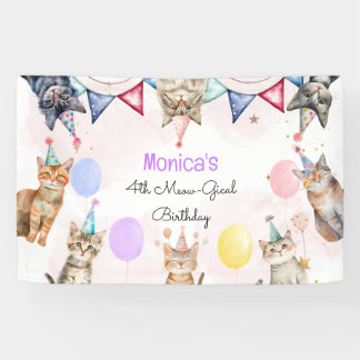 Party cats meow-gical kids birthday banner