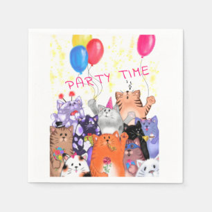 Party Cats Napkins - Your Text