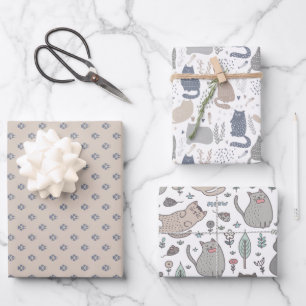 Party Cats Scandinavian Style  Wrapping Paper Sheets