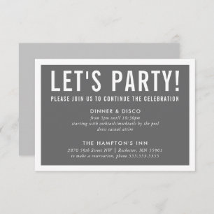 PARTY CELEBRATION CARD modern block minimal gray