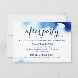 PARTY CELEBRATION CARD smart navy blue watercolor