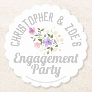 Party Celebration. Engagement Party Paper Coaster
