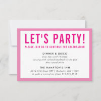 PARTY CELEBRATION INFO modern bold girl pink