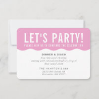PARTY CELEBRATION INFO modern bold wave pink