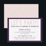 PARTY CELEBRATION INFO modern chic aubergine blush Invitation<br><div class="desc">by kat massard >>> www.simplysweetPAPERIE.com <<< A simple design for your PARTY CARDS - to match your main invitations. Love the design, but would like to see some changes - another color scheme, product, add a photo or adapted for a different occasion - no worries simply contact me, KAT@SIMPLYSWEETPAPERIE.COM I...</div>