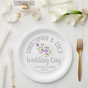 Party Celebration of a Wedding Paper Plates