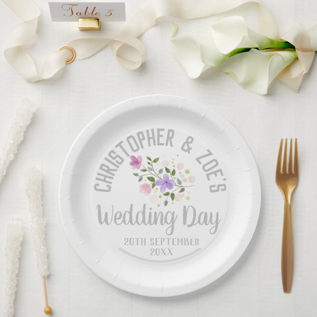 Party Celebration of a Wedding Paper Plates (Wedding)
