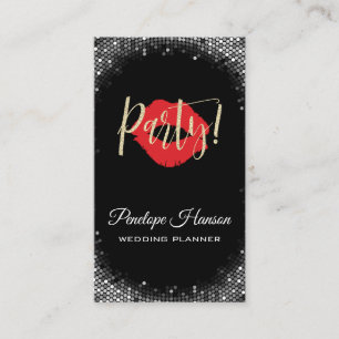 Party Celebration with a Kiss Business Card
