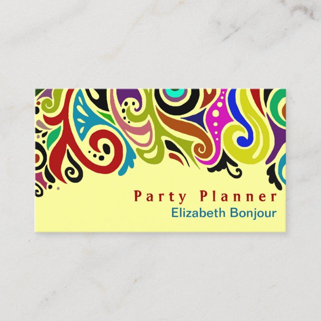 Party - CHANGE COLOR Business Card (Front)