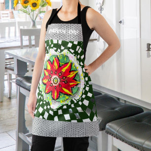 Party Checkered Abstract Fun Lively Painting Apron