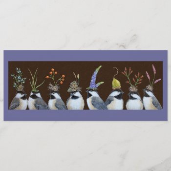 Party Chickadees Flat Card by vickisawyer at Zazzle