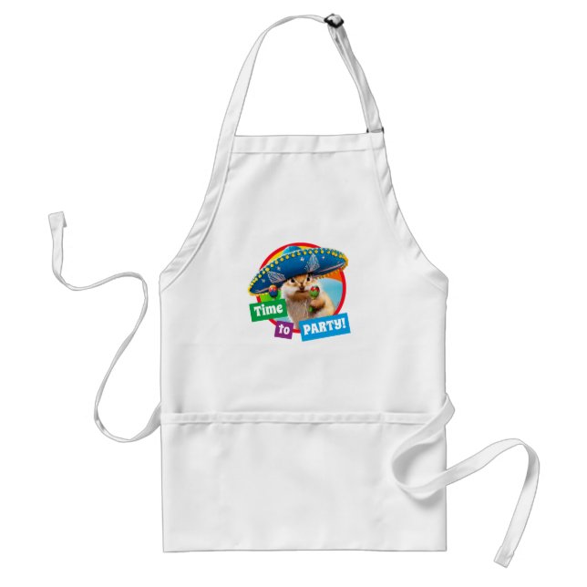 Party Chipmunk In Sombrero Adult Apron (Front)