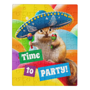 Party Chipmunk In Sombrero Jigsaw Puzzle