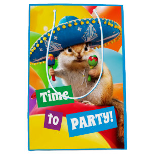 Party Chipmunk In Sombrero Medium Gift Bag