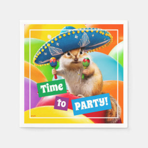 Party Chipmunk In Sombrero Napkins