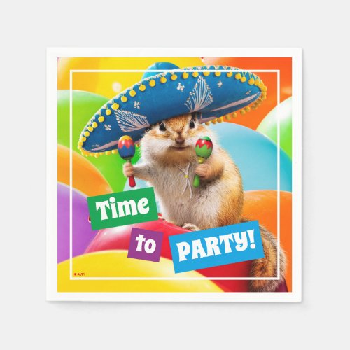 Party Chipmunk In Sombrero Napkins