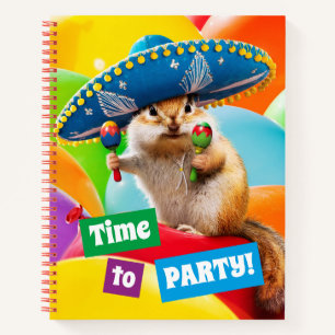 Party Chipmunk In Sombrero Notebook