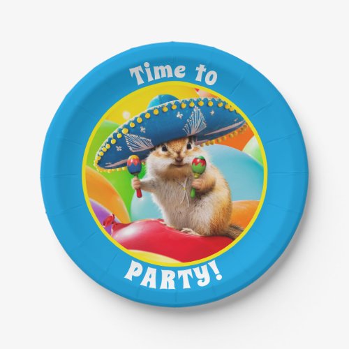 Party Chipmunk In Sombrero Paper Plates