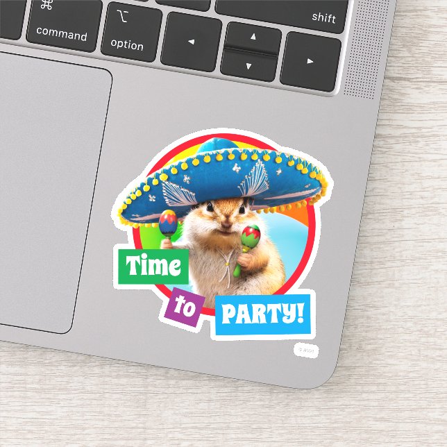 Party Chipmunk In Sombrero Sticker (Detail)