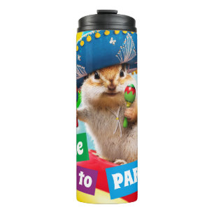 Party Chipmunk In Sombrero Thermal Tumbler