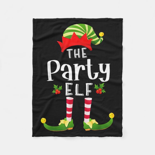 Party Christmas Elf Matching Pajama X-mas Party  Fleece Blanket (Front)