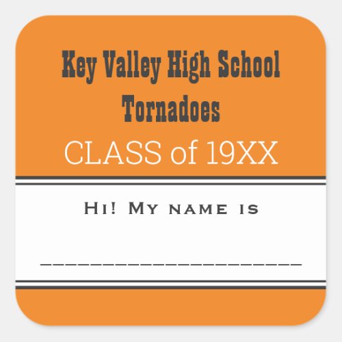 Party Class Reunion name tag Sticker 3 size