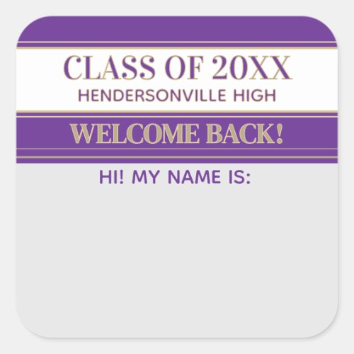 Party! Class Reunion Welcome back Name tag sticker