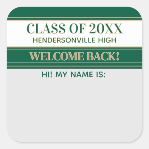 Party! Class Reunion Welcome back Name tag sticker