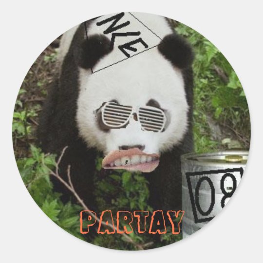 party classic round sticker