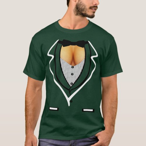 Party Cleavage Tuxedo Funny Formal Halloween Costu T_Shirt
