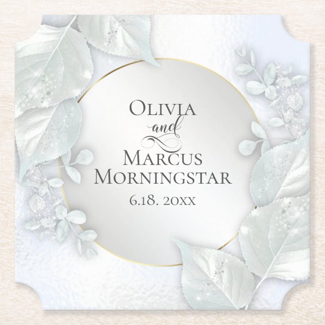 Party Coasters | Icy Blue Shimmer (Front)