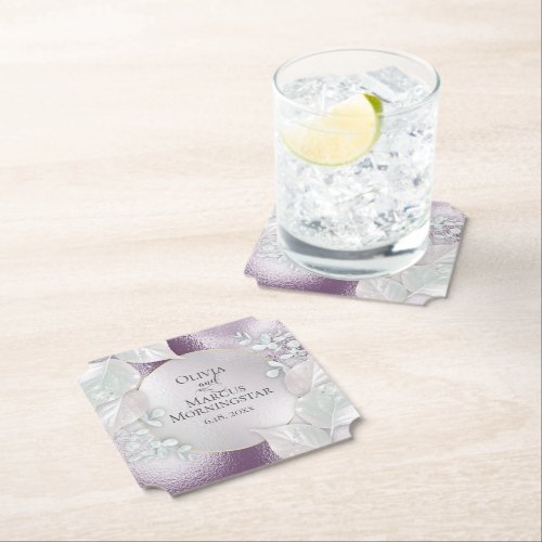 Party Coasters  Wispy Eggplant Shimmer