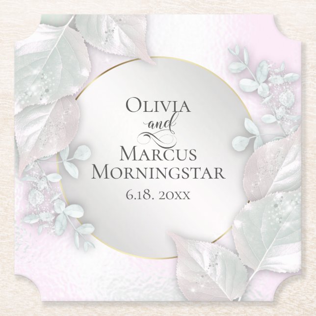 Party Coasters | Wispy Pink  Shimmer (Front)