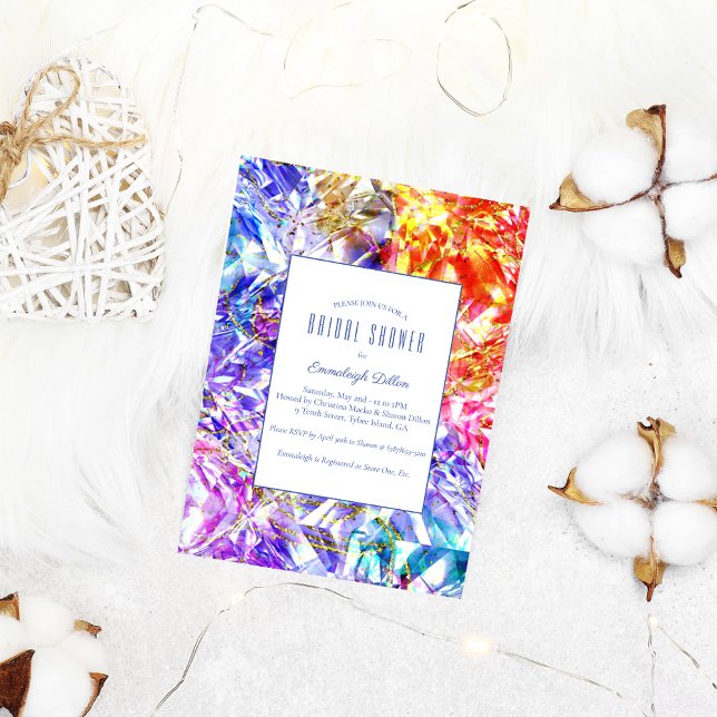 Party Color Diamond Crystal Bridal Shower Invitation (Creator Uploaded)
