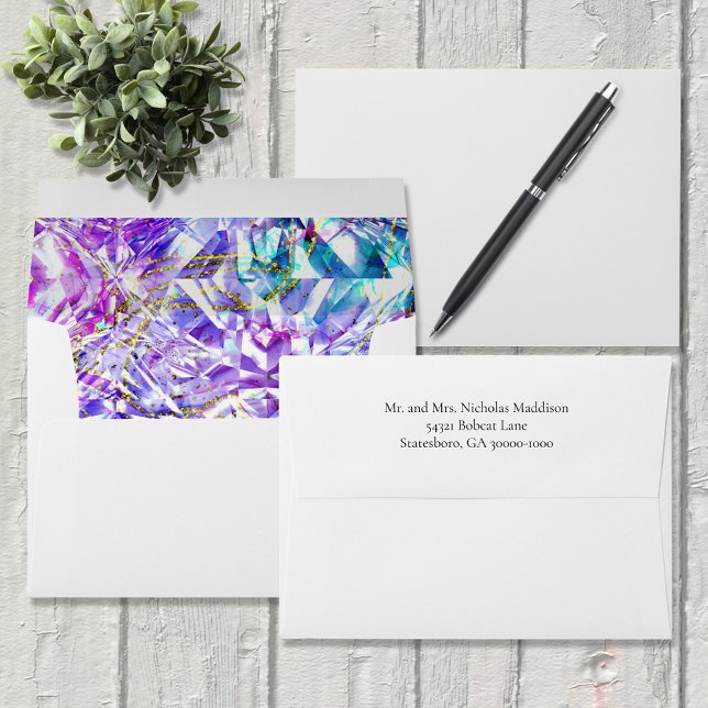 Party Color Diamond Rainbow Gemstone Wedding Envelope (Creator Uploaded)