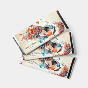Party Colorful Flowers Guitar Music Instrument Hershey Bar Favors