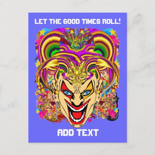 Party Combo Pk Pick from Witch Doctor Jester Clown Invitation Postcard