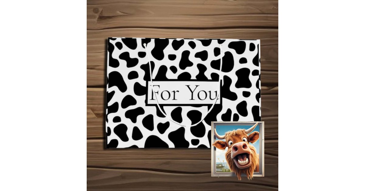 Party Cow Print Large Gift Bag Zazzle