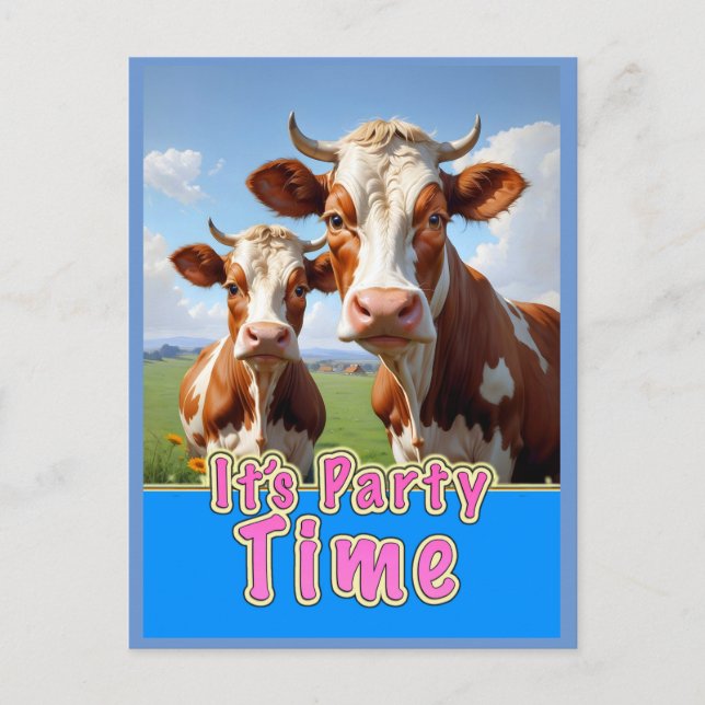 party cows postcard (Front)