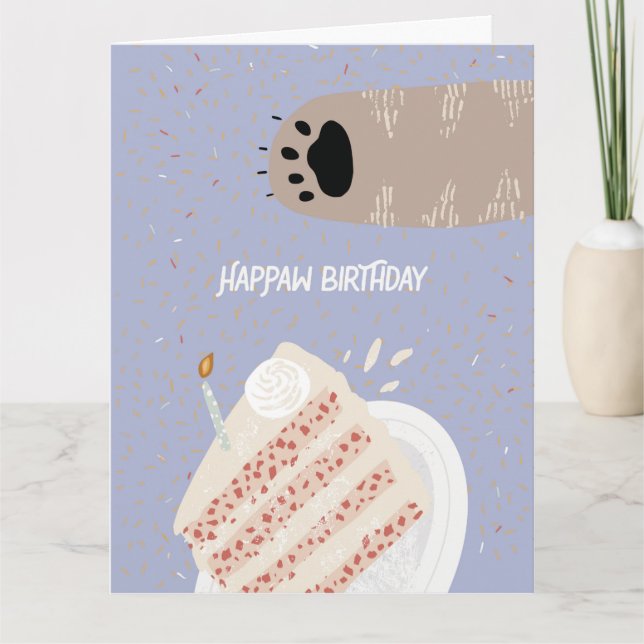 Party Crasher Birthday Cat Folded Greeting Card (Front)